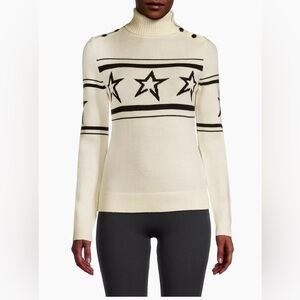 Perfect Moment Intarsia Knit Turtleneck Sweater Star Chopper Wool Size XS
